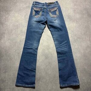 Rodeo Girl Bootcut Jeans Womens 24x30 Blue Embroidered Y2K Western Flare